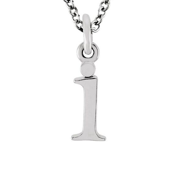 The Abbey Lower Case Initial 'i' Necklace in 14k White Gold, 16 Inch - Picture 1 of 3